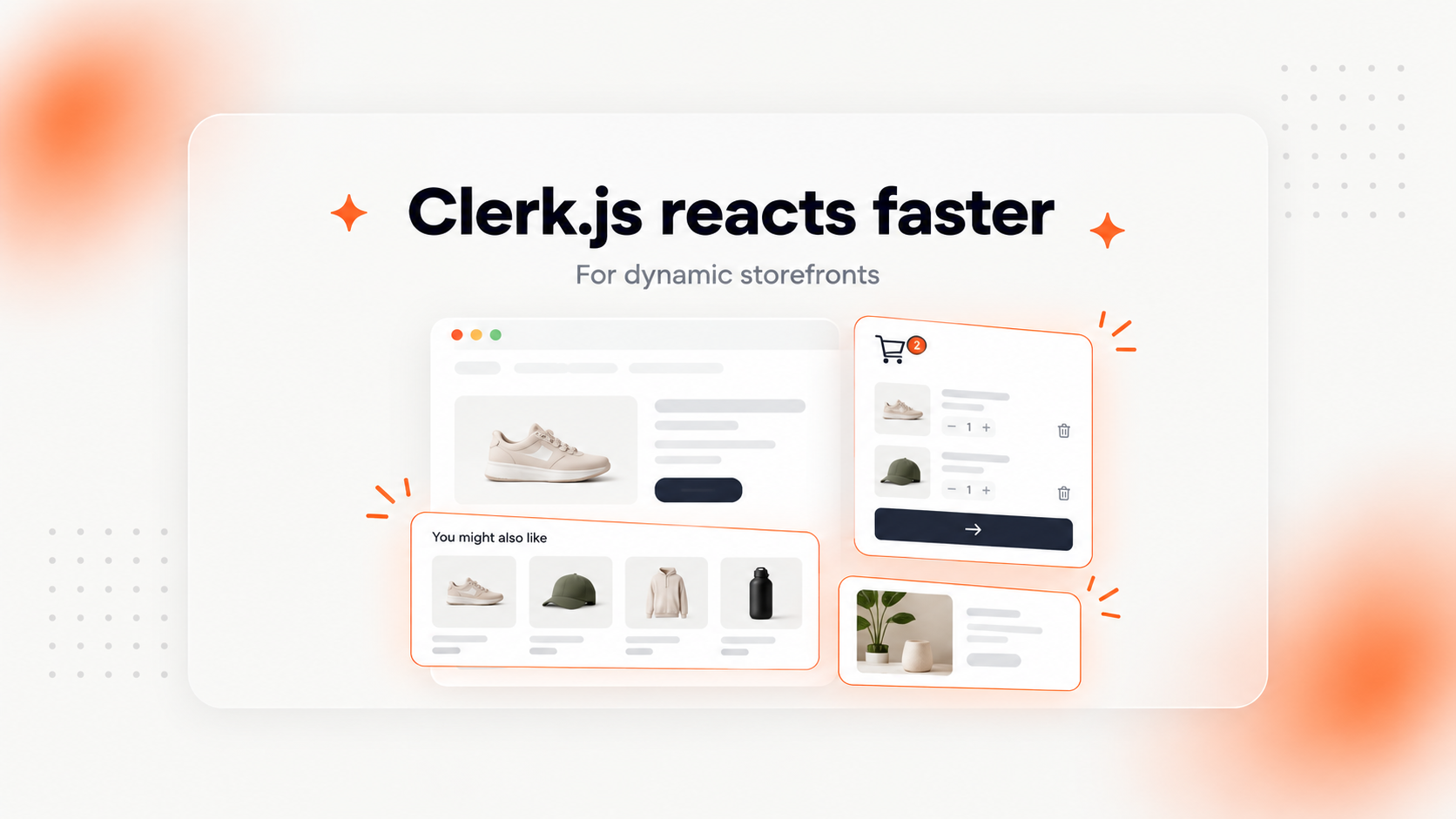 A dynamic ecommerce storefront with recommendations and cart content updating in real time