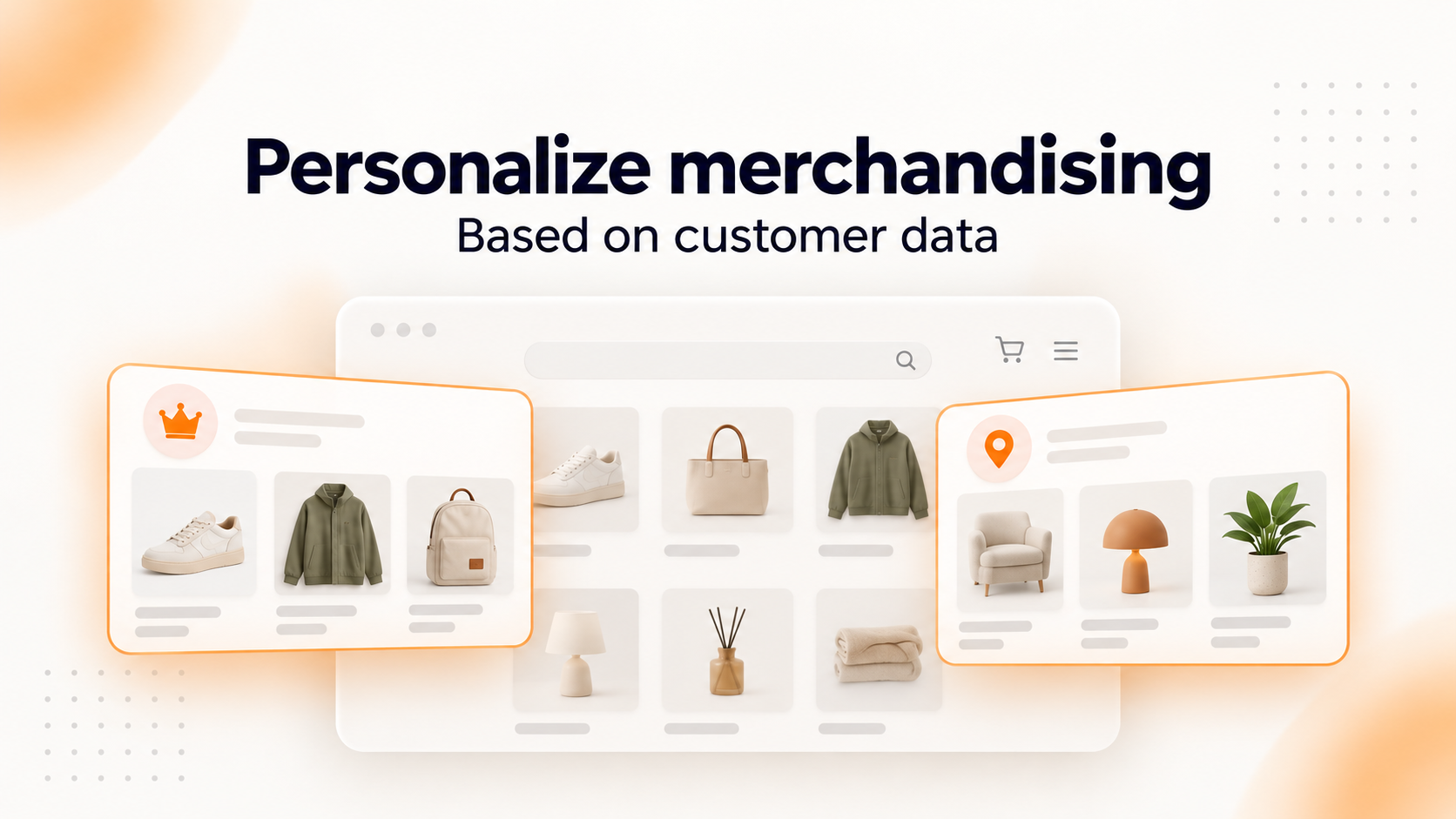 An ecommerce storefront adapting product selections for a VIP customer and a customer's location
