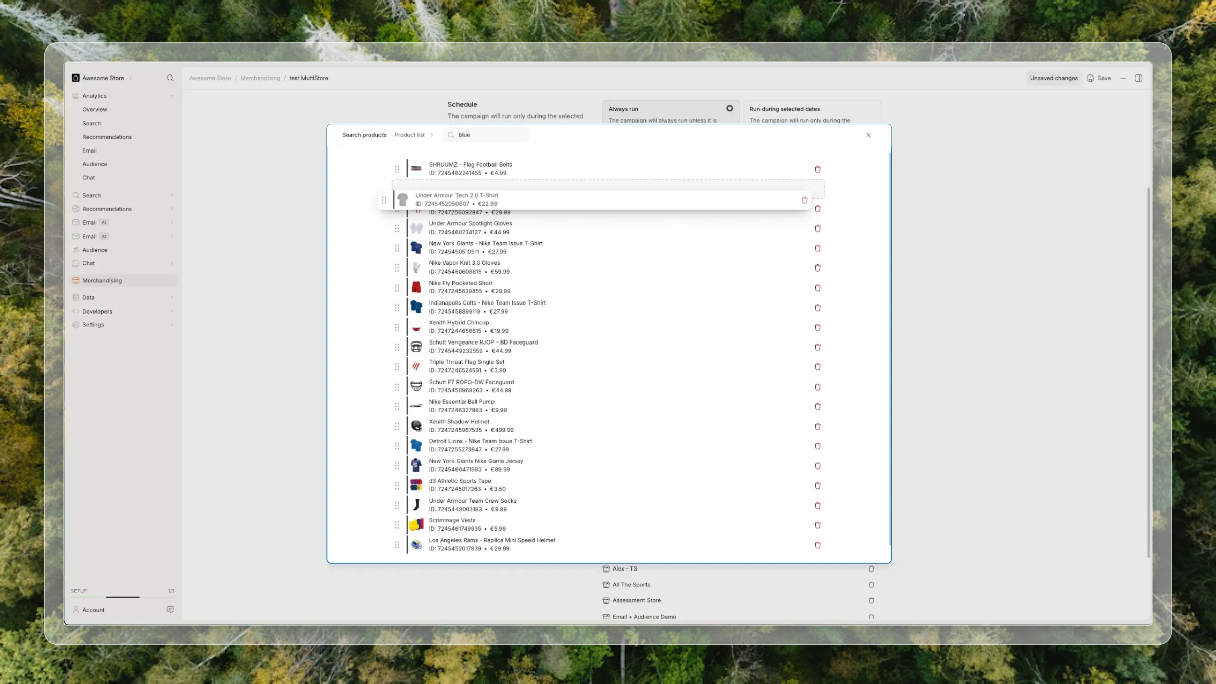 Drag-and-drop product ordering in Merchandising