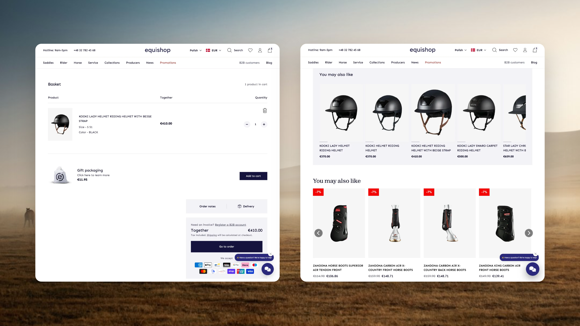 Related riding products recommended in the Equishop basket