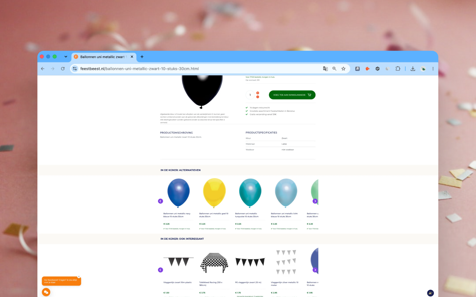 Related party products shown by Clerk.io Recommendations on Feestbeest
