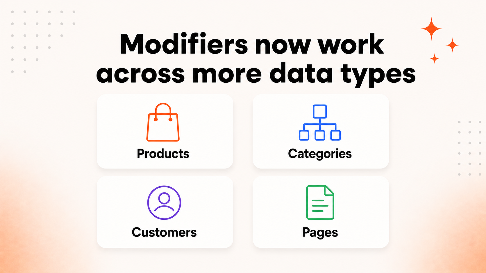 Modifiers now work across more data types