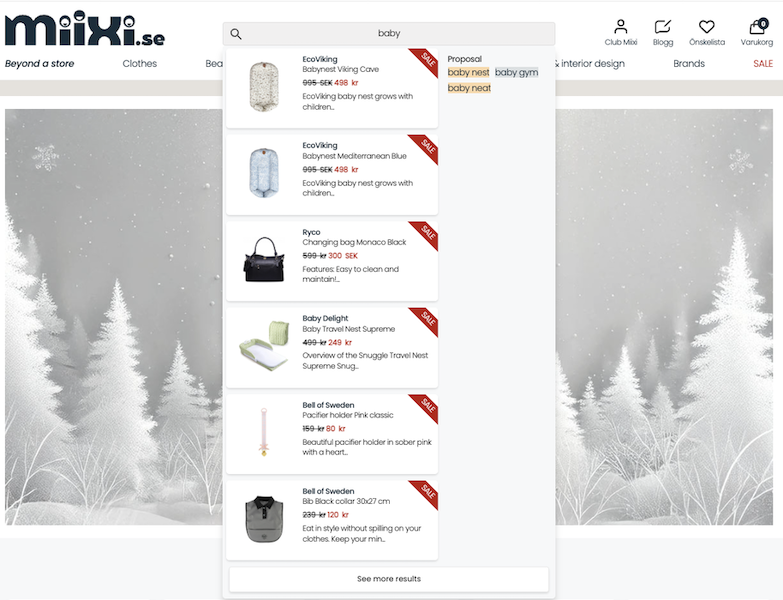 Instant Search example design