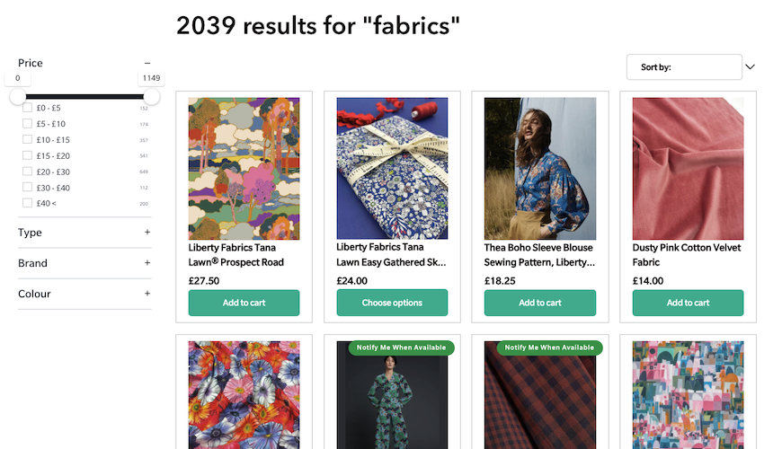 Search Page example design