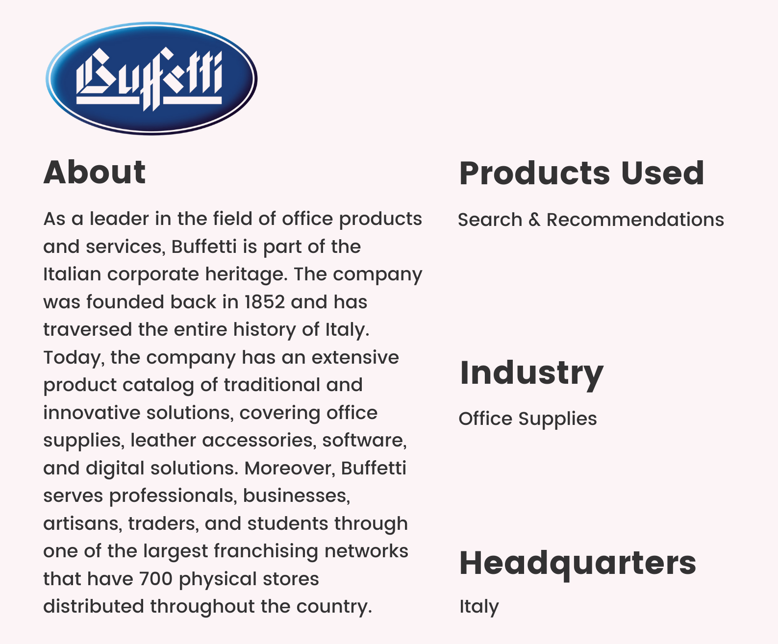 Buffetti company bio
