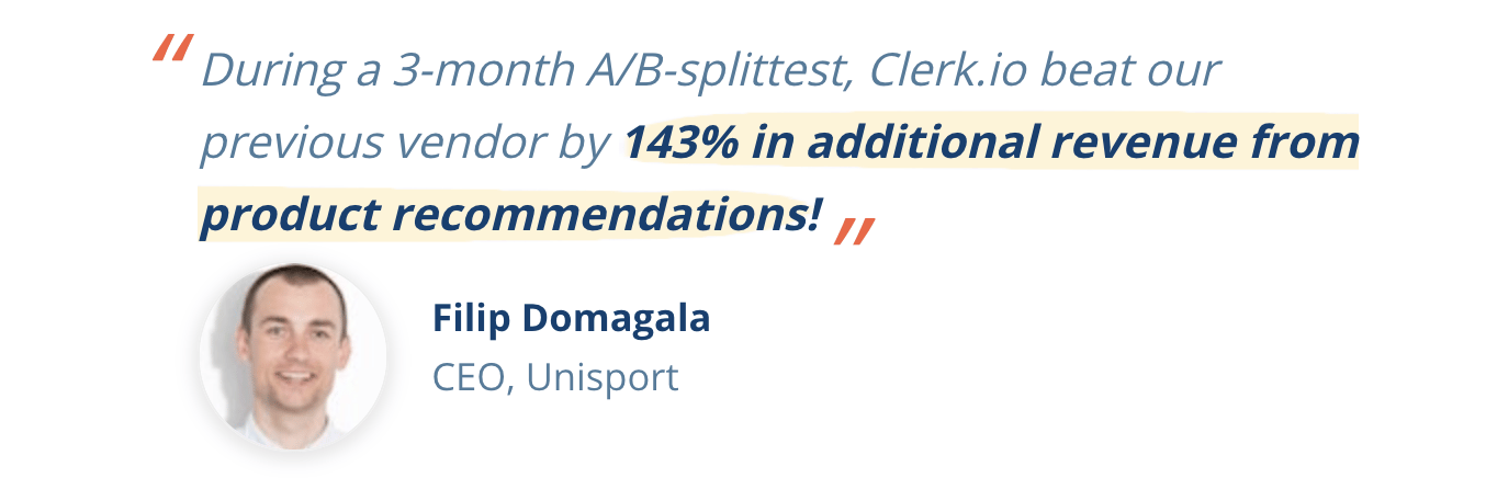 Clerk customer quote - unisport