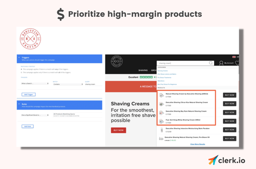 Merchandising high margin products