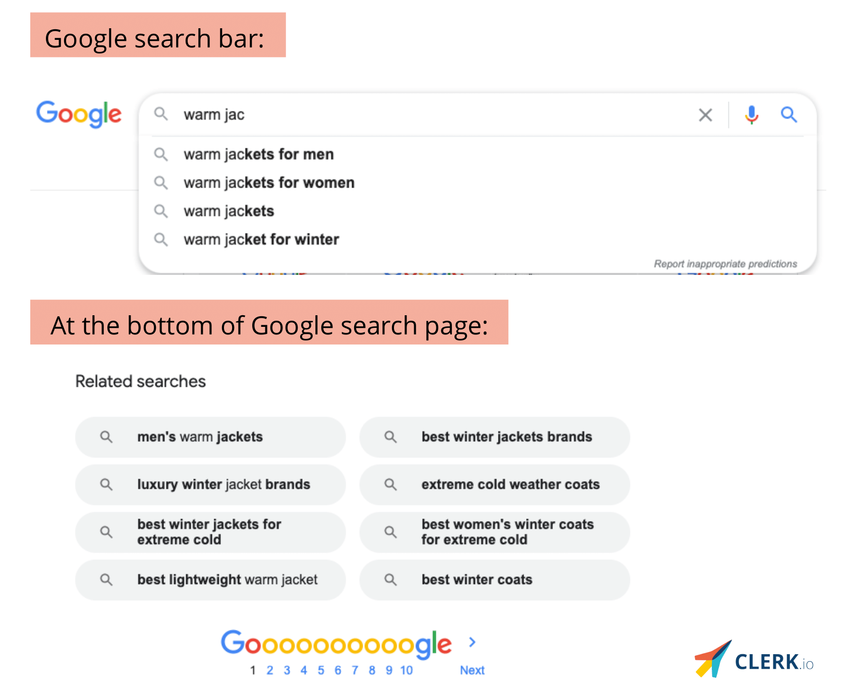Google search autocomplete feature