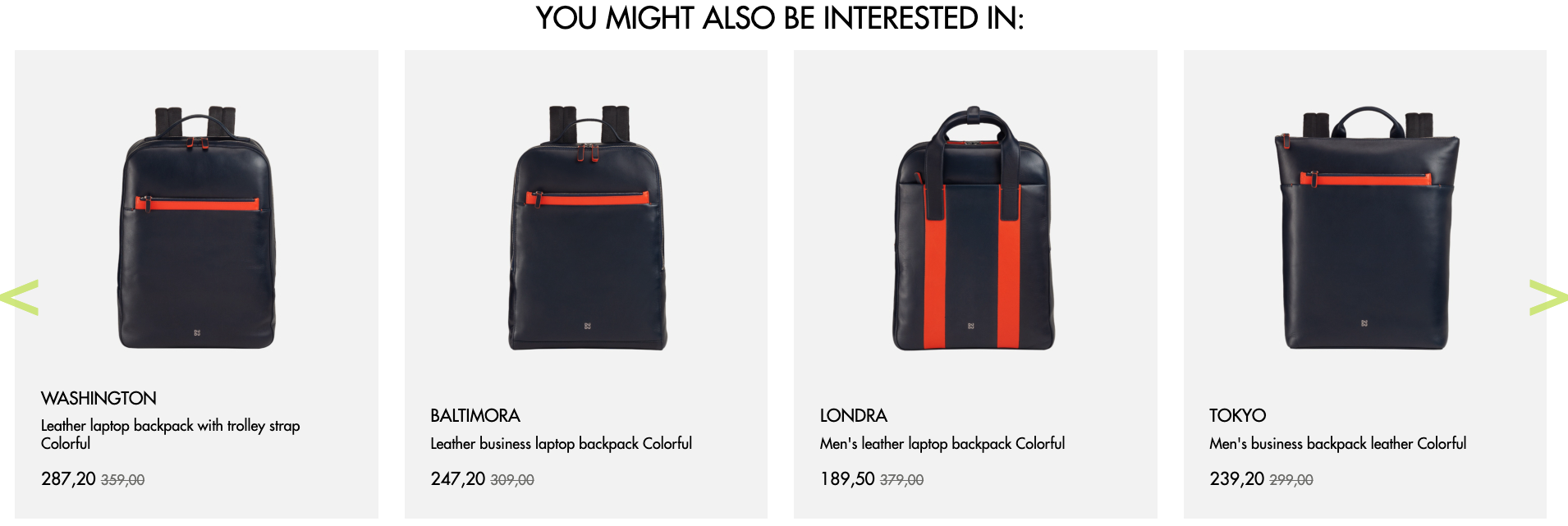 recommendations on their product page