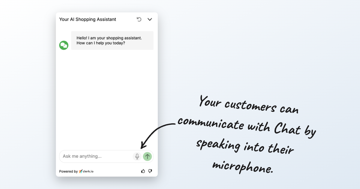 Screenshot showcasing how Clerk.io’s AI Chat works