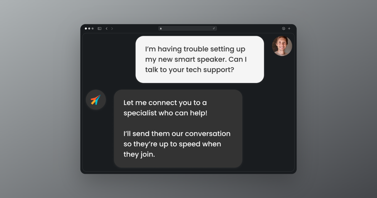 Quickly Switch From Chat to a Support Agent When Needed