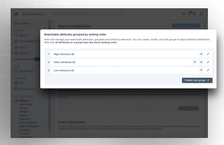 New: Search Attribute Ranking