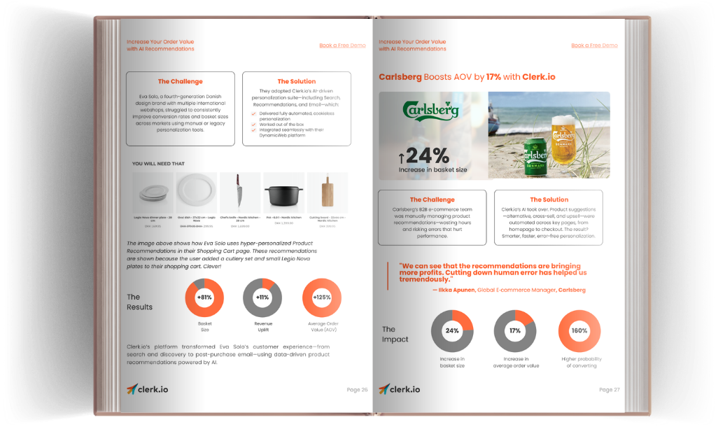 Inside How to Increase Your Average Order Value with AI, page spread 2
