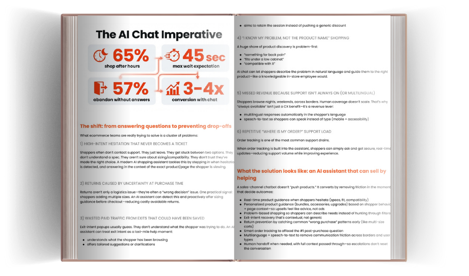 Inside The AI Chatbot Playbook for E-commerce Teams, page spread 3
