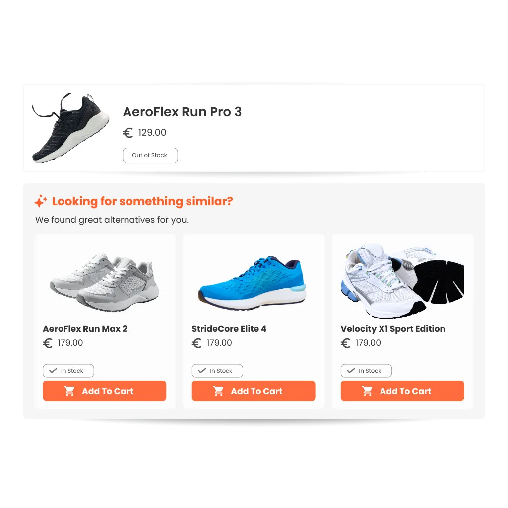 Recover Lost Sales with Customer Alternative Product Recommendations