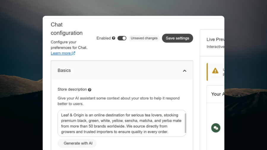 New Feature: Automatic Store Description for Clerk.io Chat