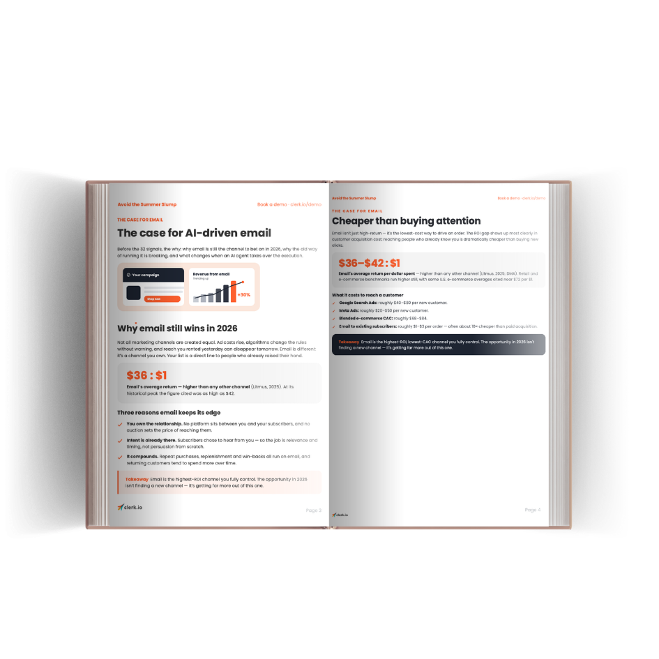 Inside Avoid the Summer Slump: Email on Autopilot, page spread 1
