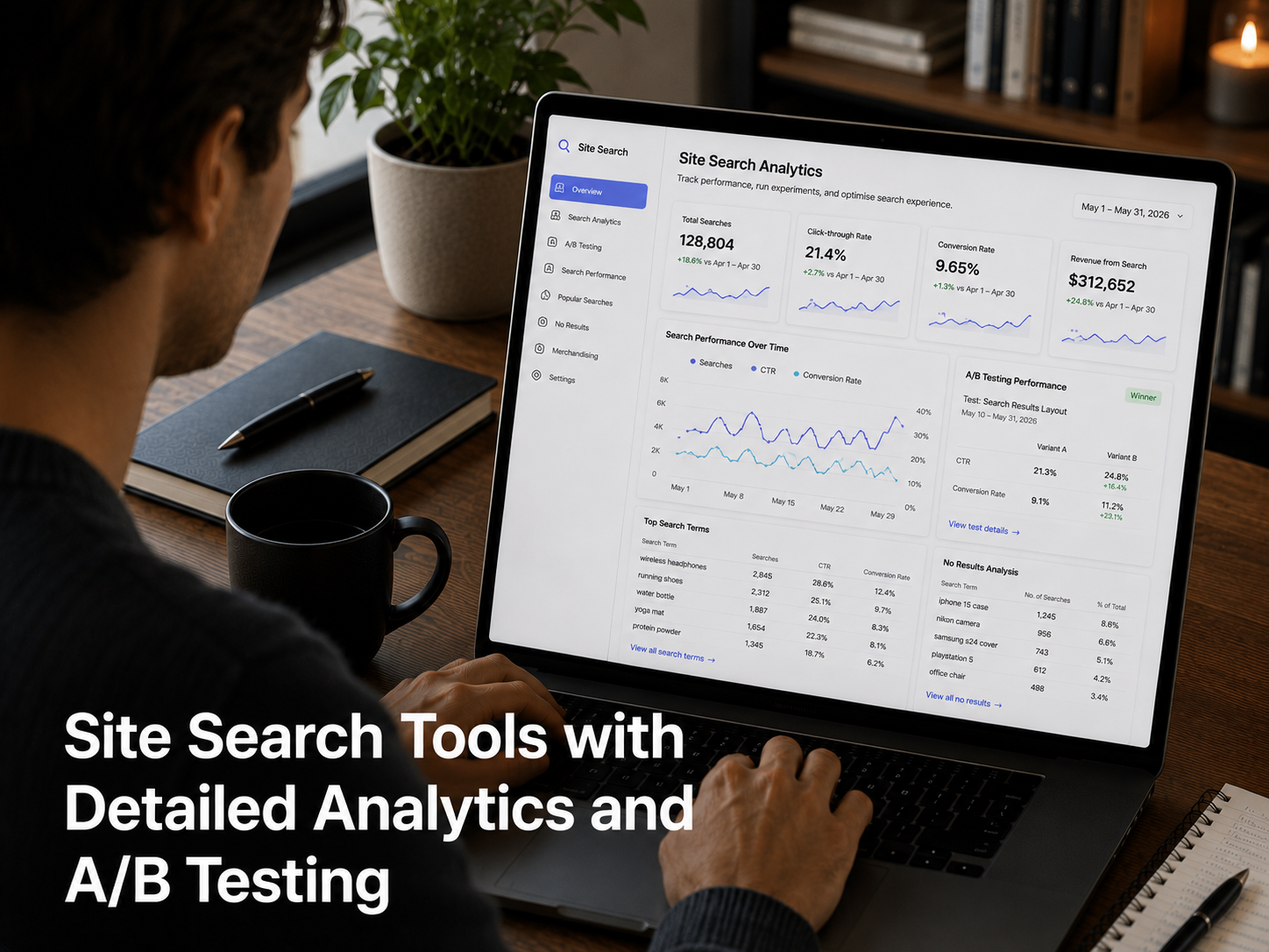 Site Search Tools with Detailed Analytics and A/B Testing